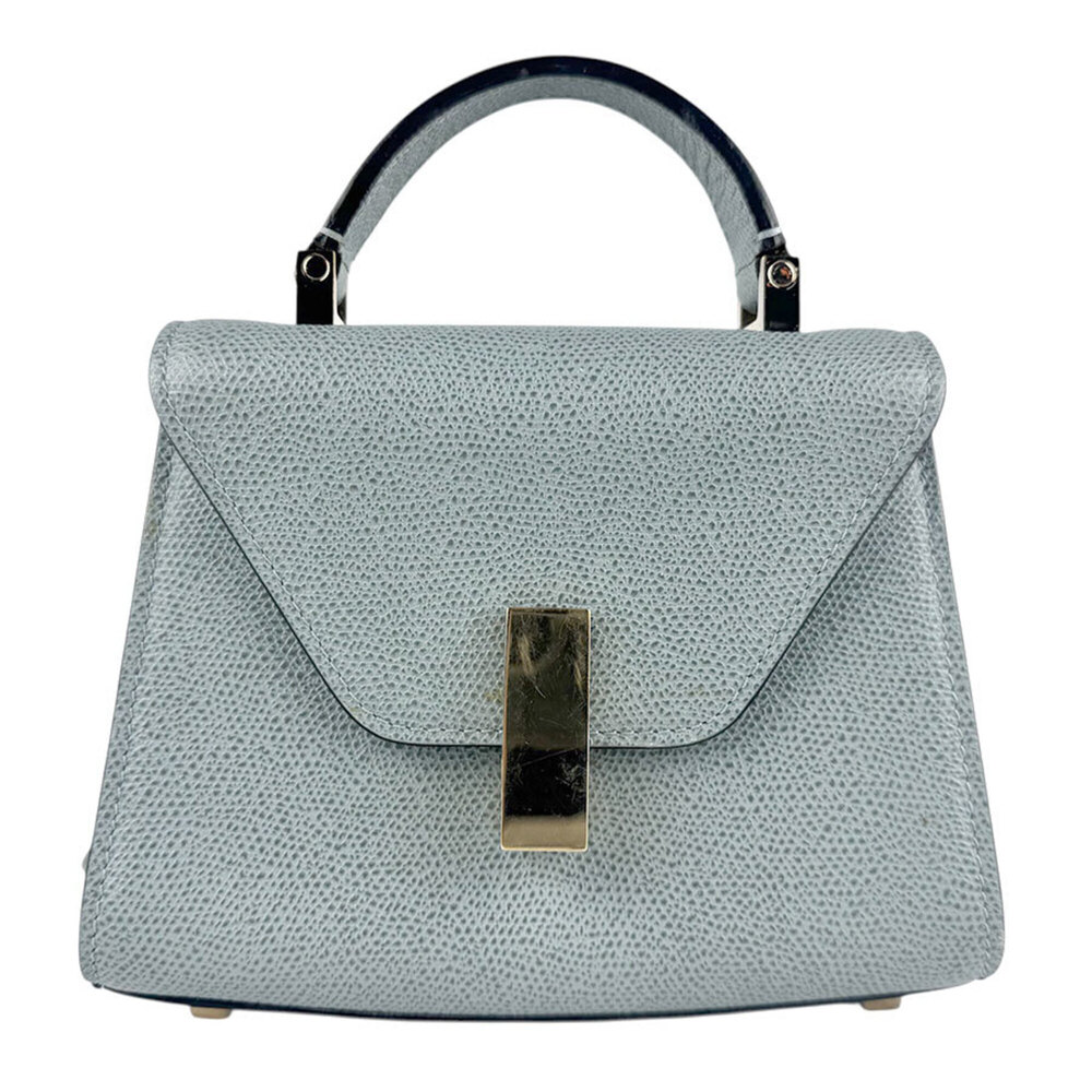 Valextra Micro Iside Leather Crossbody Shoulder Bag, Gray-Blue Gold, Women's,...